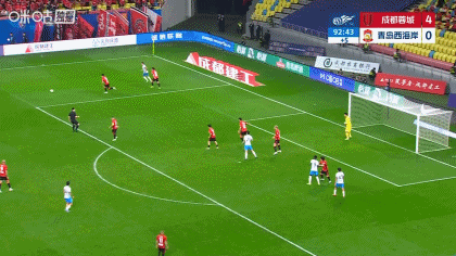 成都蓉城5-1大胜青岛西海岸 费利佩生日帽戏法助